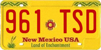 NM license plate 961TSD