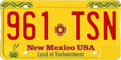 NM license plate 961TSN