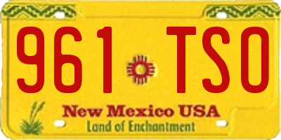 NM license plate 961TSO