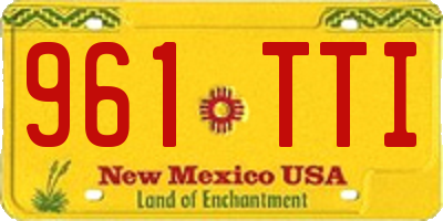 NM license plate 961TTI