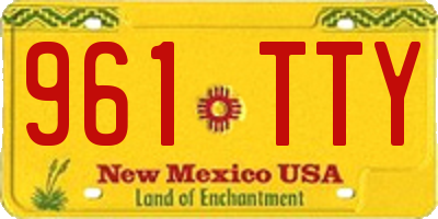 NM license plate 961TTY