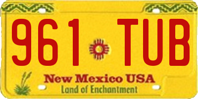 NM license plate 961TUB