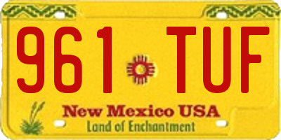 NM license plate 961TUF