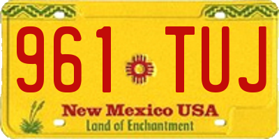 NM license plate 961TUJ