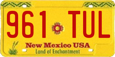 NM license plate 961TUL