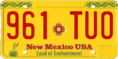 NM license plate 961TUO
