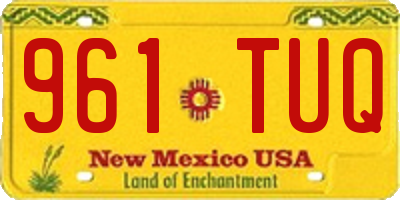 NM license plate 961TUQ
