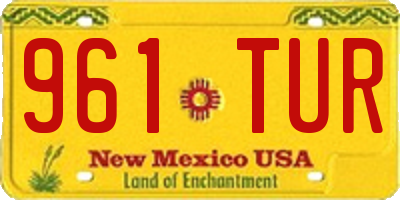 NM license plate 961TUR