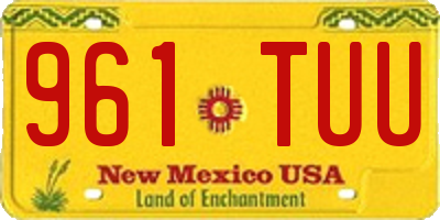 NM license plate 961TUU