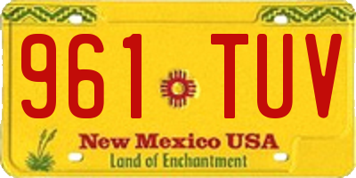 NM license plate 961TUV
