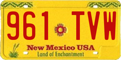 NM license plate 961TVW
