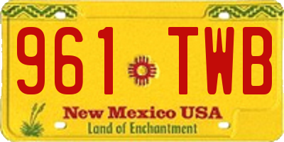NM license plate 961TWB