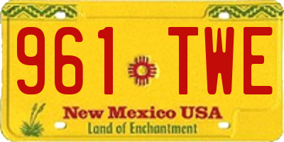 NM license plate 961TWE