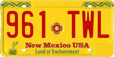 NM license plate 961TWL