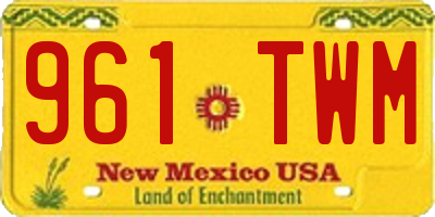 NM license plate 961TWM