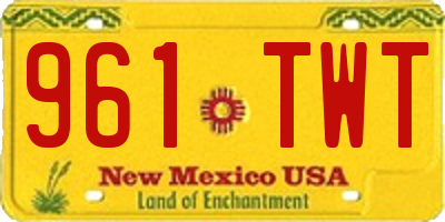 NM license plate 961TWT