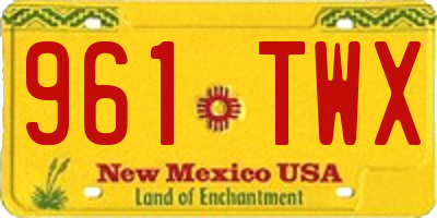 NM license plate 961TWX