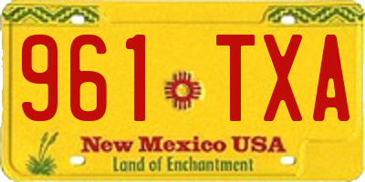 NM license plate 961TXA