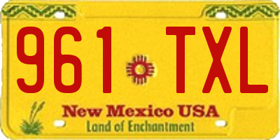 NM license plate 961TXL