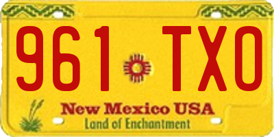 NM license plate 961TXO
