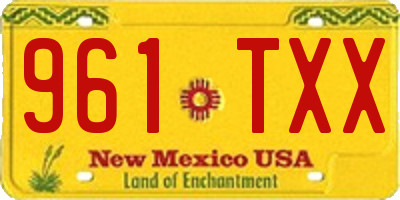 NM license plate 961TXX