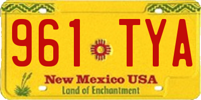 NM license plate 961TYA