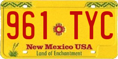 NM license plate 961TYC