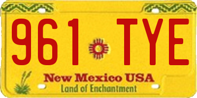 NM license plate 961TYE
