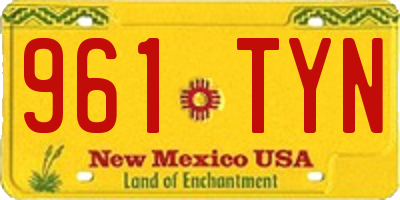 NM license plate 961TYN