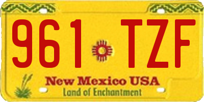 NM license plate 961TZF