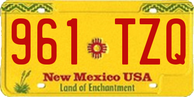 NM license plate 961TZQ