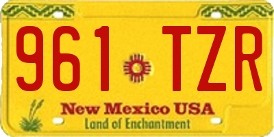 NM license plate 961TZR