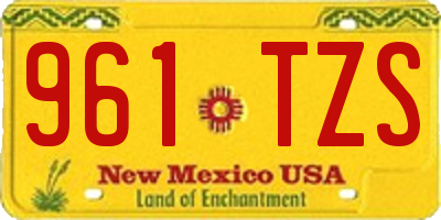 NM license plate 961TZS