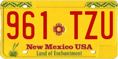 NM license plate 961TZU