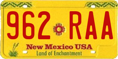 NM license plate 962RAA