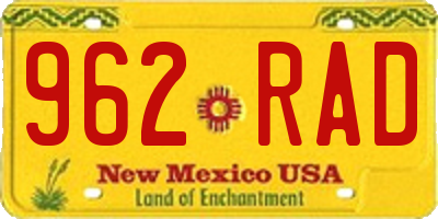 NM license plate 962RAD