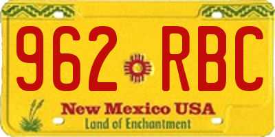 NM license plate 962RBC