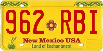 NM license plate 962RBI