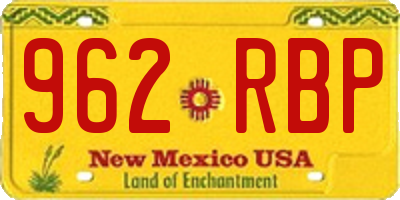 NM license plate 962RBP