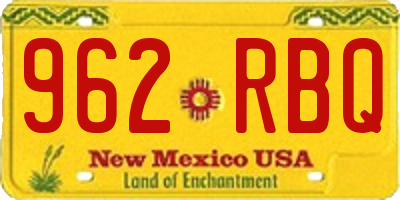 NM license plate 962RBQ