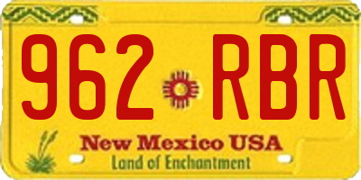 NM license plate 962RBR