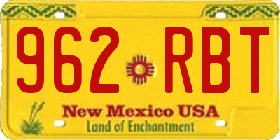 NM license plate 962RBT