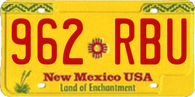 NM license plate 962RBU