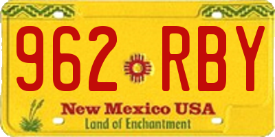NM license plate 962RBY