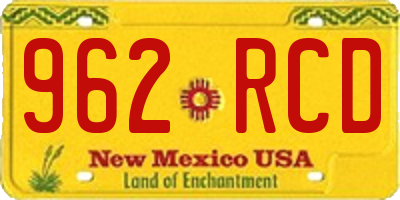 NM license plate 962RCD