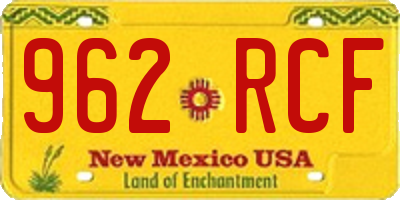 NM license plate 962RCF