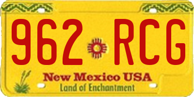 NM license plate 962RCG
