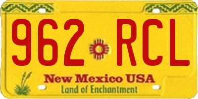 NM license plate 962RCL