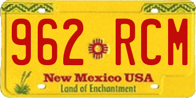 NM license plate 962RCM