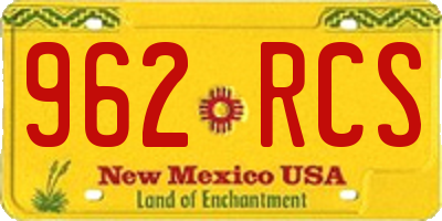NM license plate 962RCS